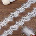 Floral Scalloped Chantilly Lace with Double Eyelash Fringe
