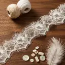 Vintage Floral Chantilly Lace with Eyelash Fringe 