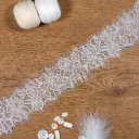 Floral Scalloped Chantilly Lace with Double Eyelash Fringe
