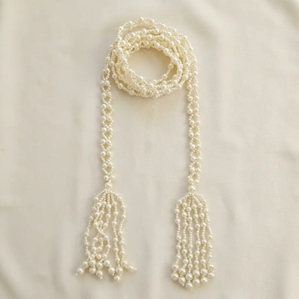 Sautoir Style Waist Belt with Decorative Tassel