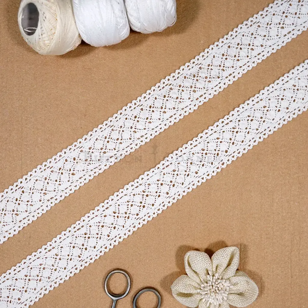Double-Side Border Geometric Pattern Crochet Lace