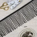 Decorative Black Beaded Hanging Border Lace