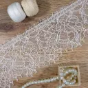 Vintage Floral & Paisley Border Chantilly Lace with Double Eyelash Fringe