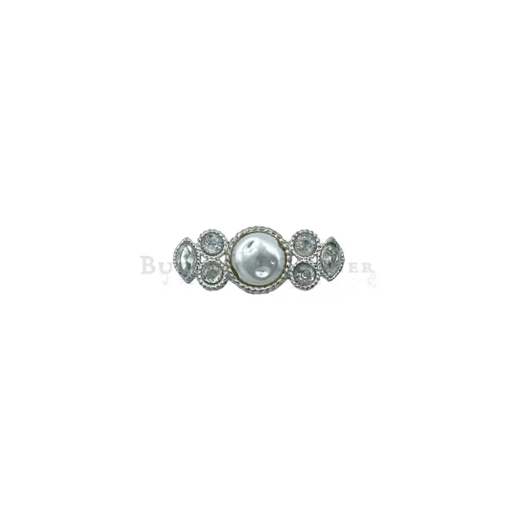 Silver Base Fancy Kundan Button