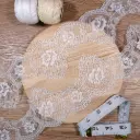 Scalloped Edge Geometric Wave Pattern Embroidery Net Lace