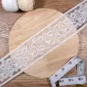 Double-Sided Border Floral & Leaf Pattern Embroidery Net Lace