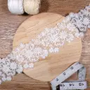 Sunburst Daisy & Leaf Motif Embroidery Net Lace