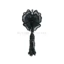 Organza Flower Tassel with Sequence Border & Pearl Beads Hanging