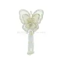 3D Organza Butterfly Tassel with Sequence Border & Pearl Beads Hanging