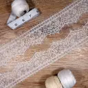 Blossom Scalloped Chantilly Lace with Eyelash Fringe Edge