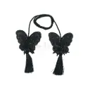 Organza 3D Butterfly Tassel Cord with Sequence Border & Centre Flower Embellishment