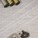 Wave Edge With Glass Beads Floral Pattern, Fancy Lace