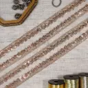 Floral Pattern Metallic Yarn, Decorative Sequence, Glass Beads, Fancy Lace
