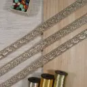 Geometric Design With Sequence Accent, Fancy Metallic Yarn Lace