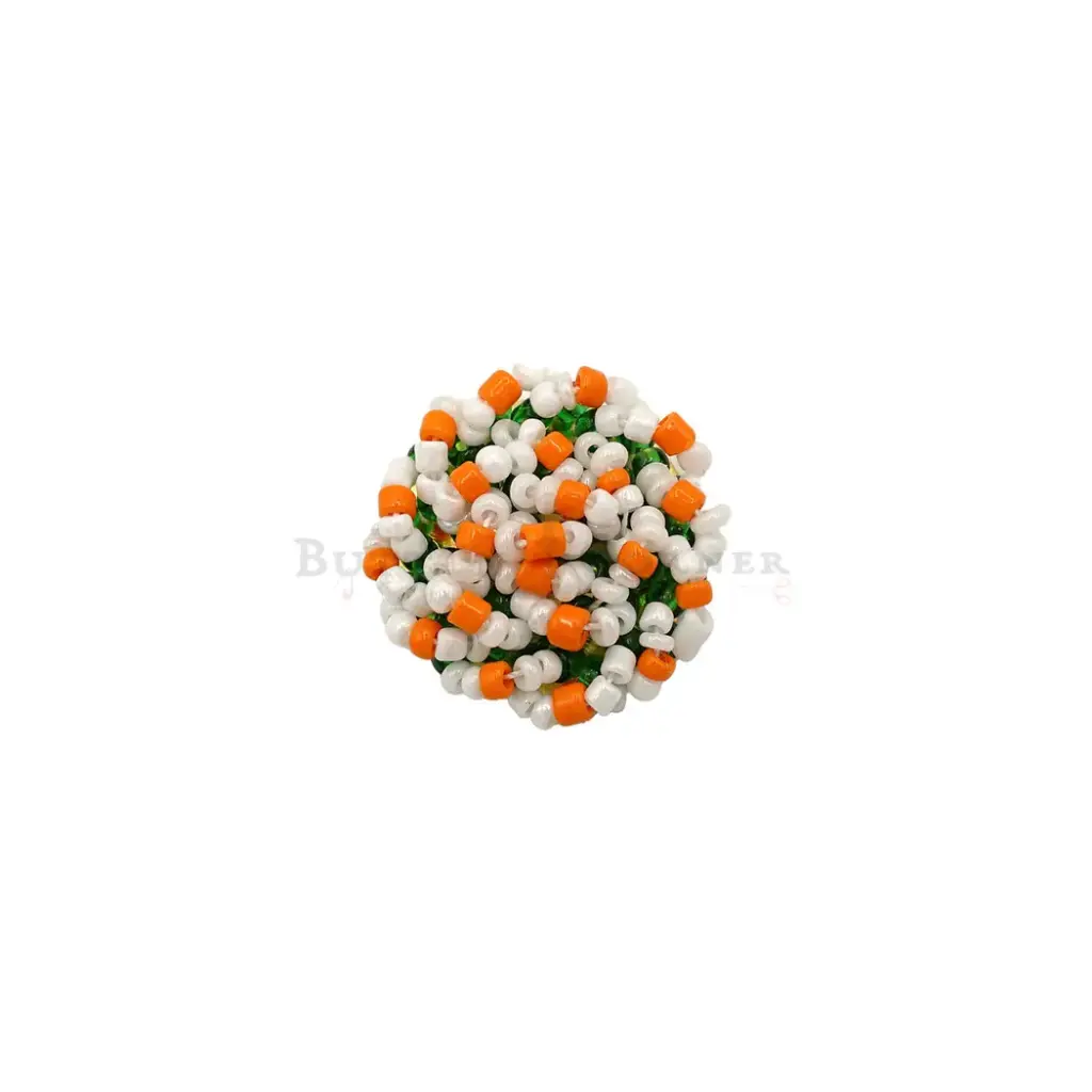 Handmade Round Tricolour Beaded Garment Embellishments