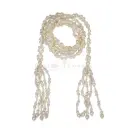 White Pearl Cluster Traditional Waist Belt with Decorative Tassel