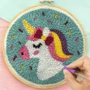 Rainbow Unicorn Embroidery Punch Needle DIY Kit