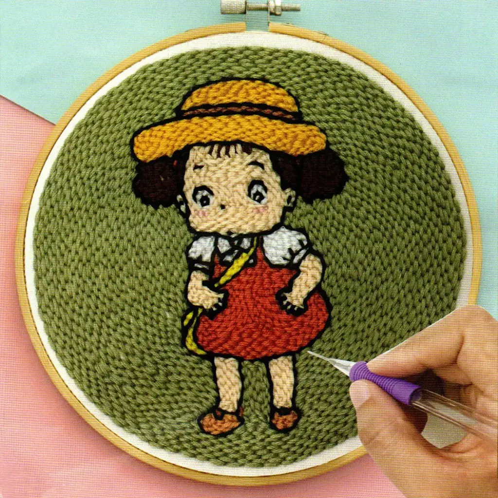 Cartoon Character Embroidery Punch Needle DIY Kit