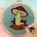 Woodland Mushroom Embroidery Punch Needle DIY Kit