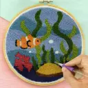 Ocean And Fish Embroidery Punch Needle DIY Kit