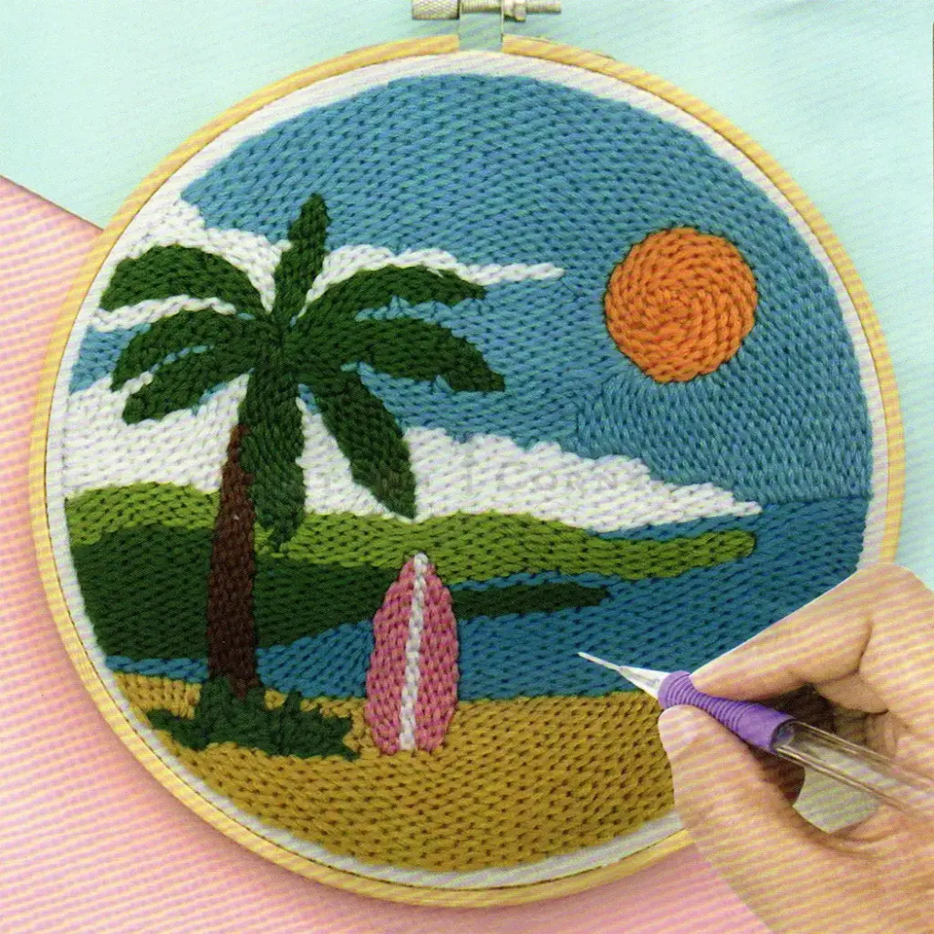 Scenic Beach Embroidery Punch Needle DIY Kit