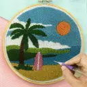 Scenic Beach Embroidery Punch Needle DIY Kit