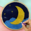 Night Sky of Ocean Theme Embroidery Punch Needle DIY Kit
