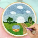 Scenic Countryside Theme Embroidery Punch Needle DIY Kit
