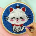 Cute Kitten Embroidery Punch Needle DIY Kit