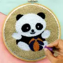 Panda & Ball Design Embroidery Punch Needle DIY Kit