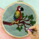 Colourful Parrot Embroidery Punch Needle DIY Kit