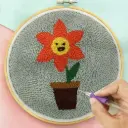 Planted Sunflower Design Embroidery Punch Needle DIY Kit