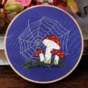 Mushroom & Cobweb Hand Embroidery Kid