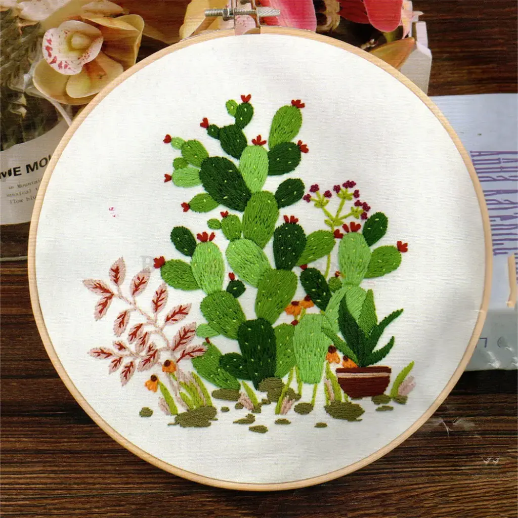 Cactus Plant Hand Embroidery Kit