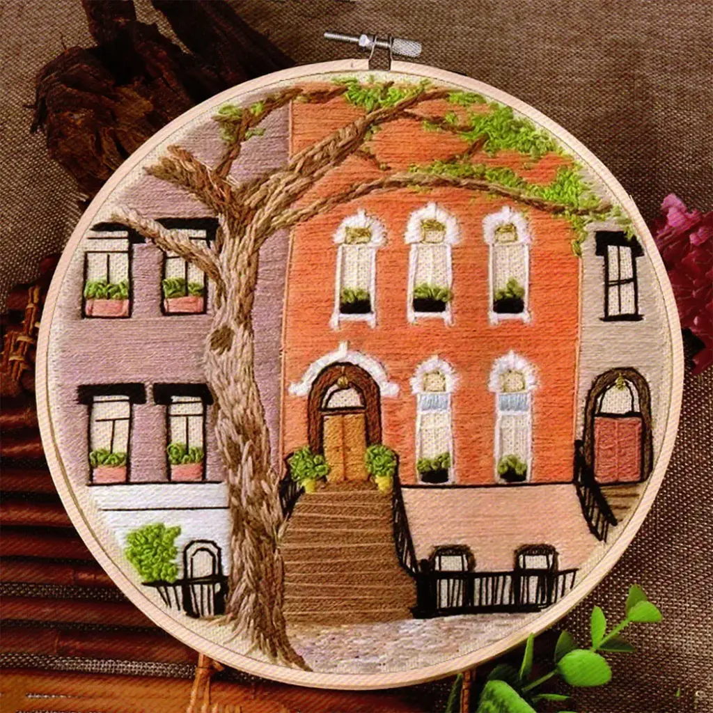 Spring Street Townhouses Hand Embroidery Kit