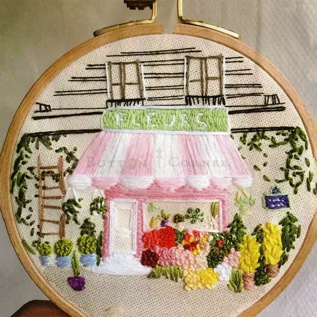 French Flower Shop Embroidery Kit