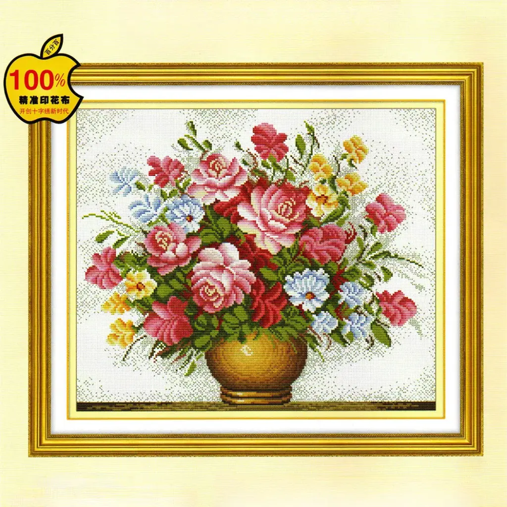 Potted Flowers Cross Stitch Kit