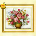 Potted Flowers Cross Stitch Kit