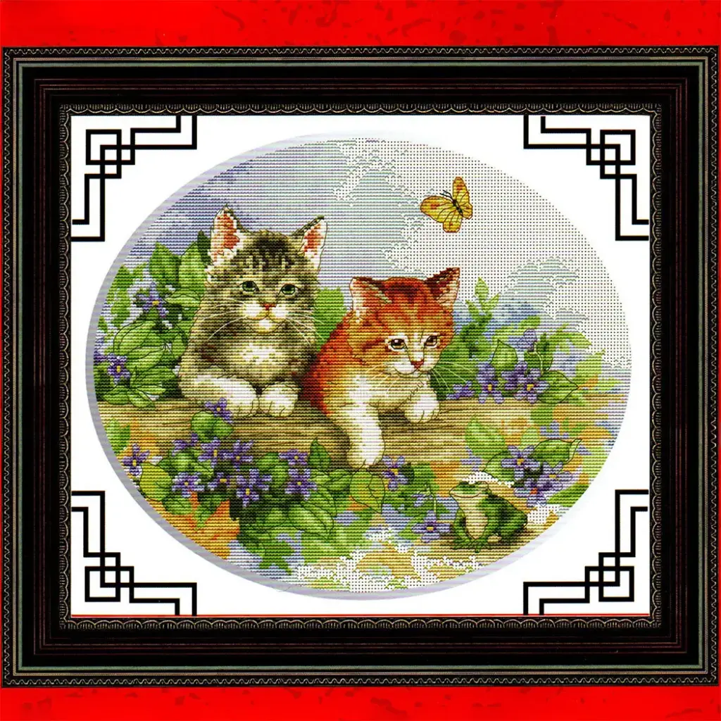 Two Cute Kitten Cross Stitch Kit