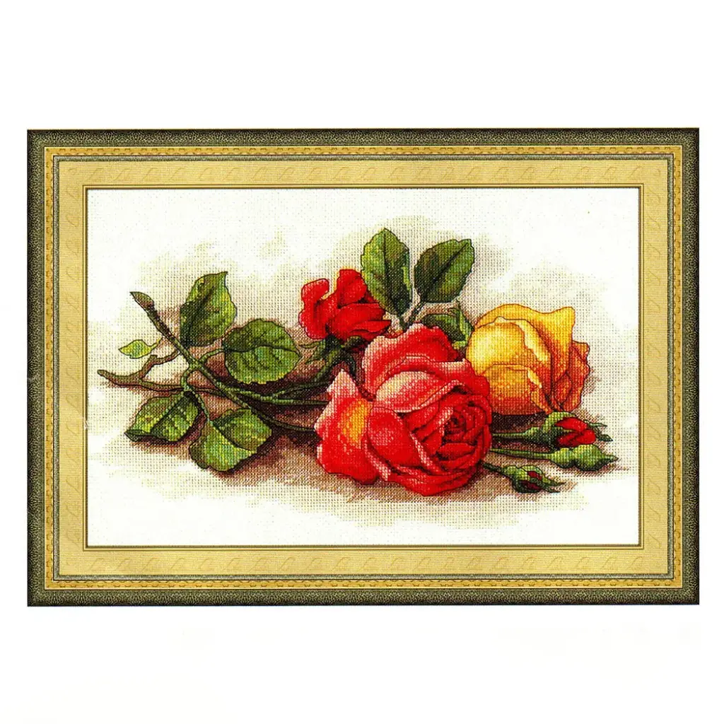 Multi Rose Embroidery Cross Stitch Kit