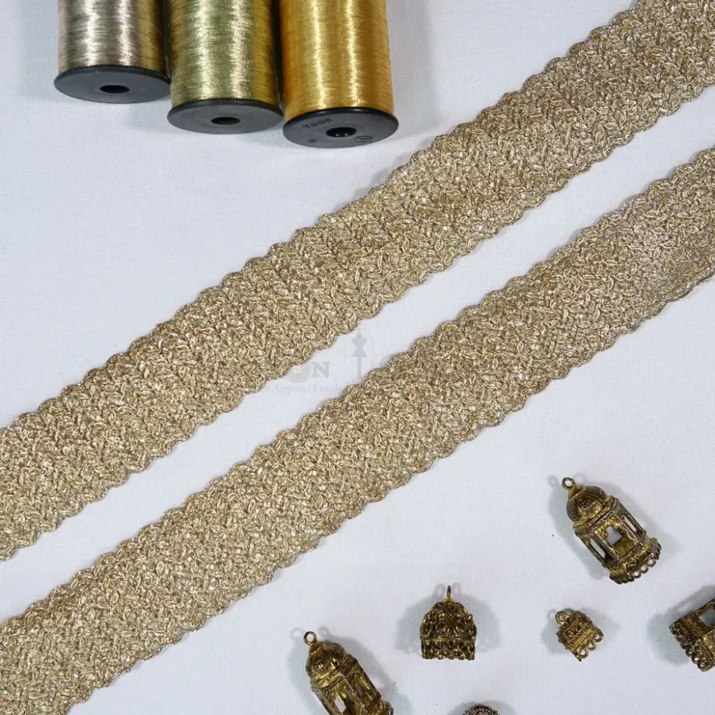 Fancy Metallic Yarn Gota Lace