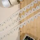 Scallop Edge with Pearl & Stone Accent Shuttle Lace