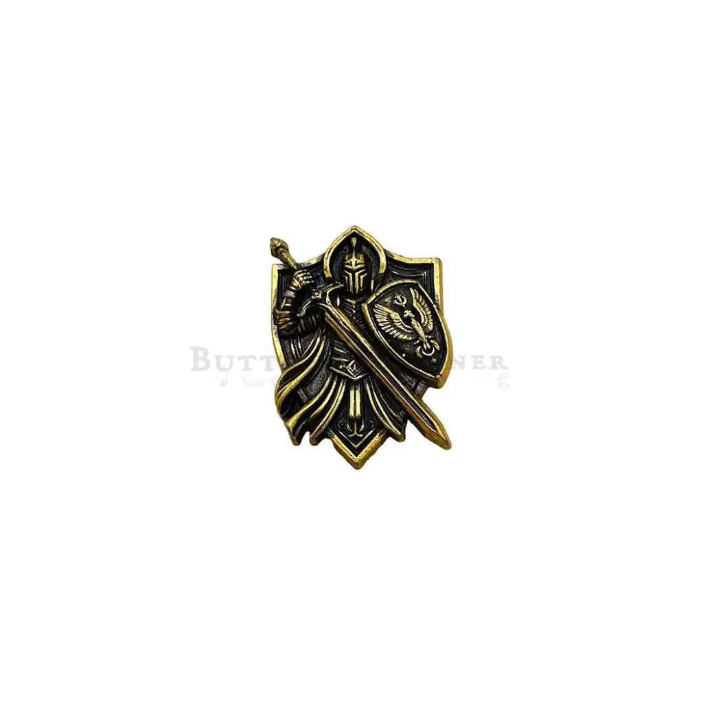 Gladiator with Armed Knight Shield & Sword Lapel Pin