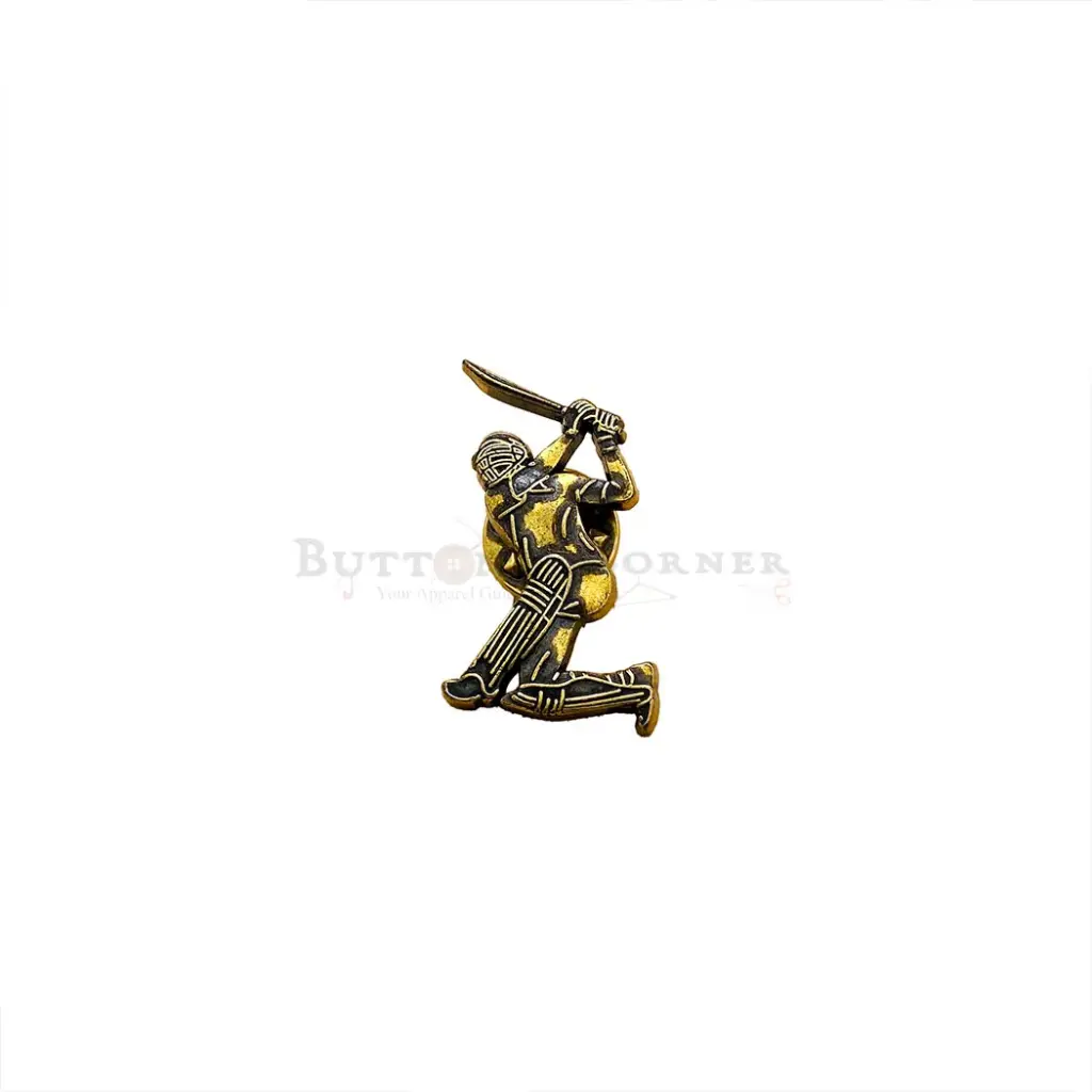 Pose of Shot in Cricket, Batsman Lapel Pin
