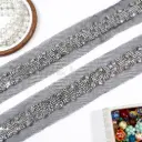 Sequence Embellishment Along with Shimmering Beads & Stones Fancy Lace