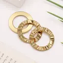 53mm Gold Wavy Rippled Texture Circular Scarf Buckle
