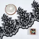 Decorative Flowers & Leaves with Glass Bead Embellishment Fancy Lace