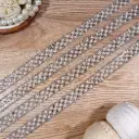 Stones Edges with Centre Glass Beads & Pearl Embellishment Stick-on Lace