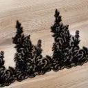 Vine Leaf Pattern Fancy Glass Bead & Sequence Lace