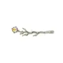 Twig Design Accented with a Dangling Faceted Crystal Stone Brooch